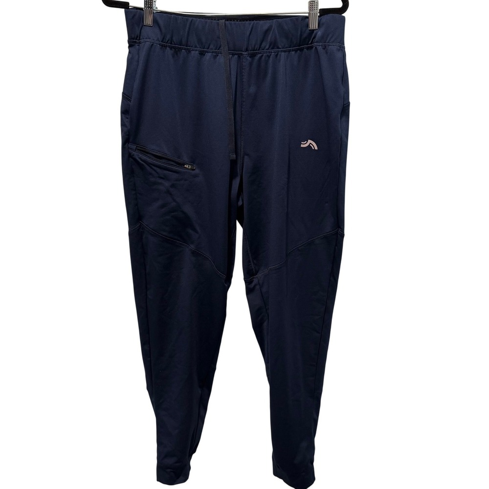 Crivit Mens Navy Blue Performance Joggers Athletic Pants Zipper Pocket Size L